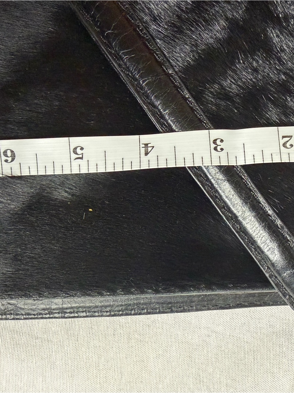 Hoss Black Haircalf Leather Envelope Shoulder Bag Vintage Woven Strap Clutch - Picture 9 of 12